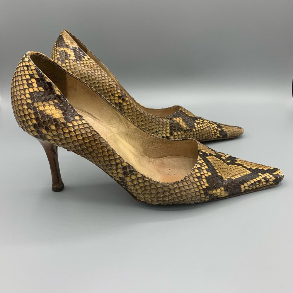 Y2K Giuseppe Zanotti Beige Pumps in Snakeskin (38)  - FL-SH-072